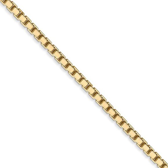 2.5mm, 14k Yellow Gold, Solid Box Chain Necklace, 18 Inch - Picture 1 of 8